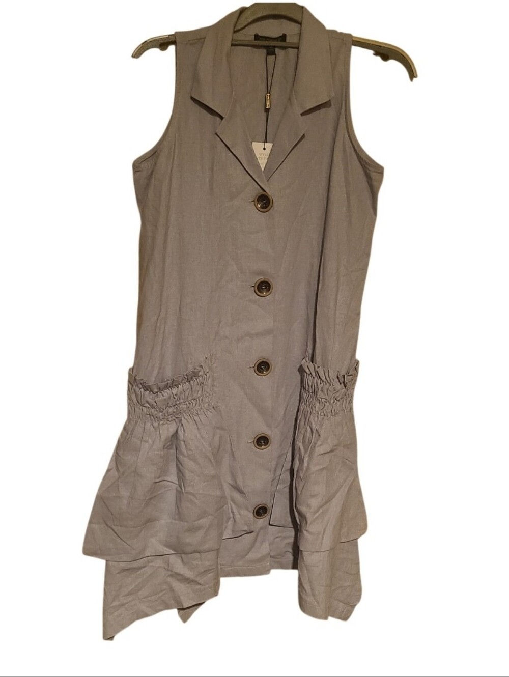 For Cynthia Linen Blend Shirt Dress
